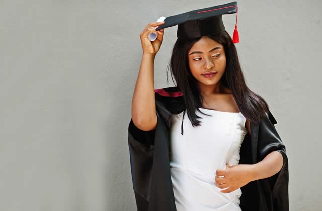 wearing your graduation gown