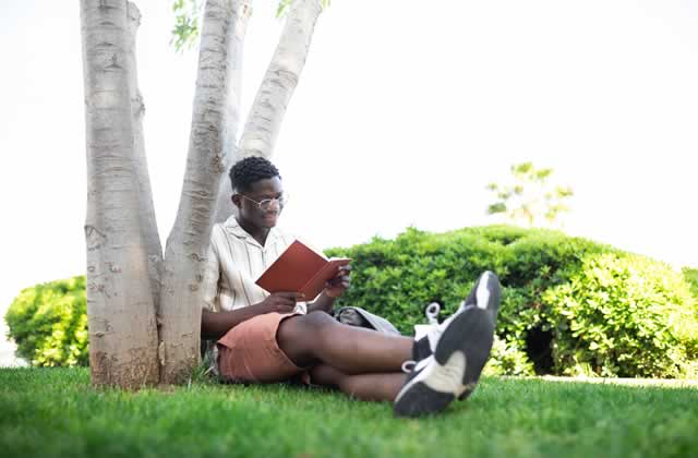 studying outdoors
